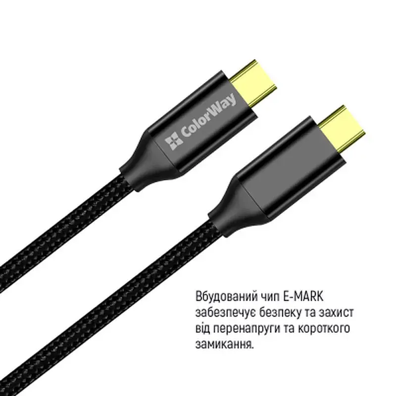 Дата кабель USB-C to USB-C 1.0m USB3.2 (20Gbps 4K PD100W) Gen2 5А black ColorWay (CW-CBPDCC062-BK) - фото 11