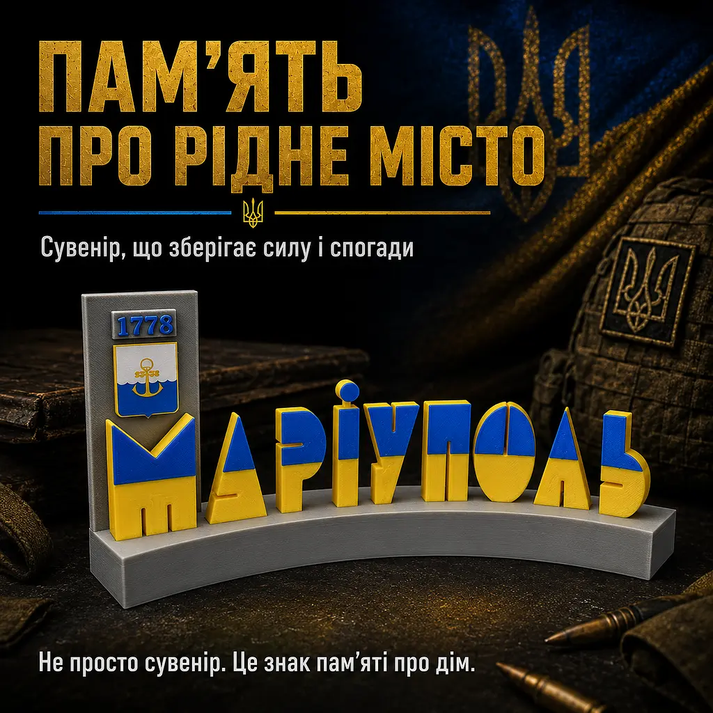 Подарункова стела «Маріуполь» для військового, ветерана, волонтера — патріотичний сувенір - фото 4