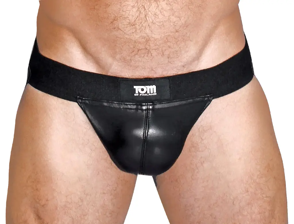 Труси чоловічі Tom of Finland Leather Jock Strap, M/L (чорний) - фото 2