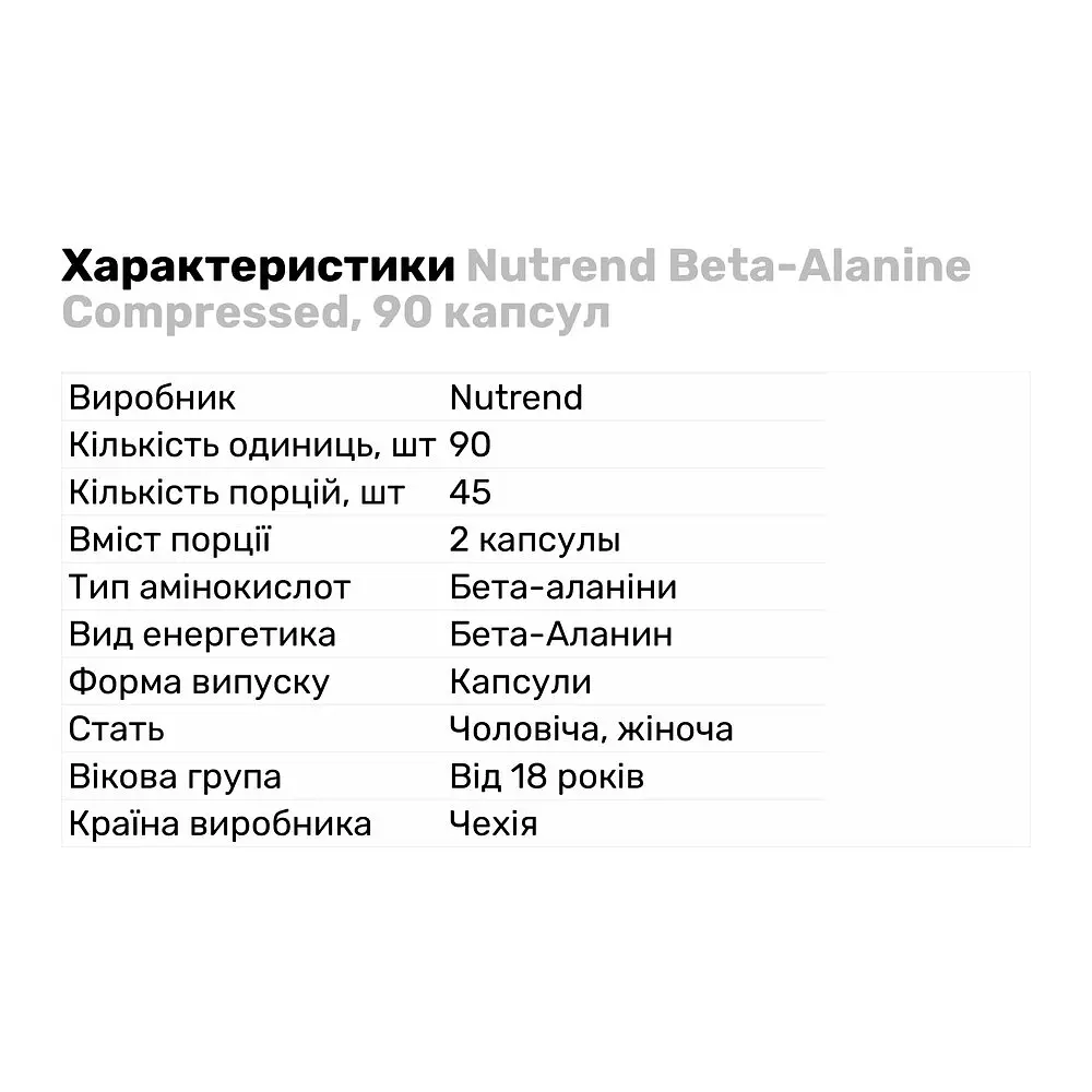Аминокислота Nutrend Beta-Alanine Compressed, 90 капсул - фото 3