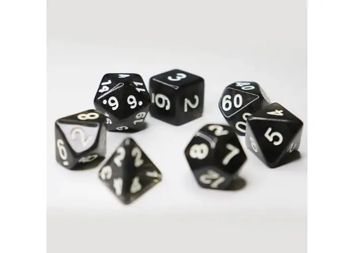 Набір кубиків Transparent 7 Dice Set - Black , 7 шт. (g7dtran10) - фото 4