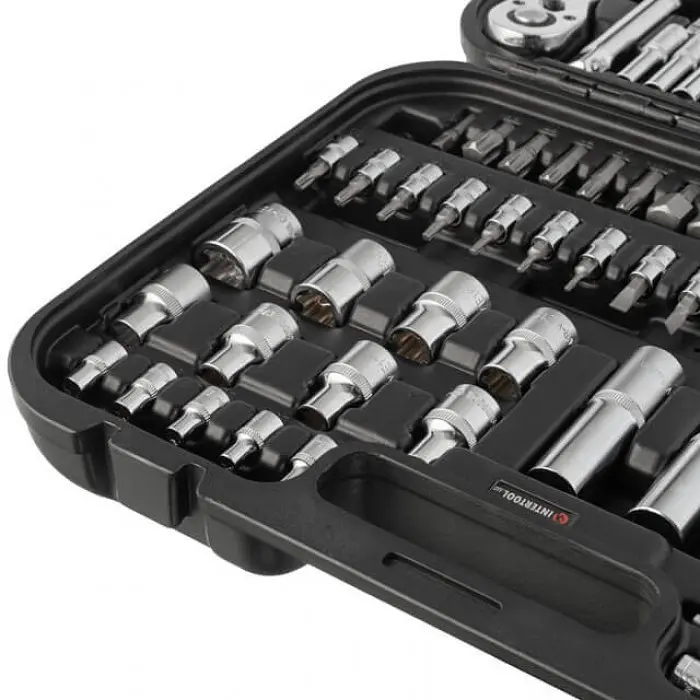 Набір інструментів 1/2" + 1/4", Cr-V, 111 од., головки: 4-32 мм, Storm Intertool ET-8111 - фото 6