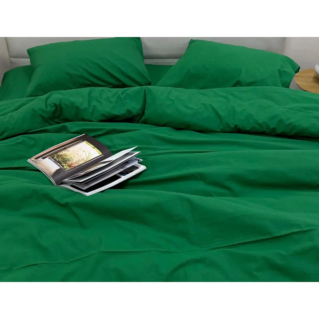 Підковдра Ecotton Євро фланель Dark Green 210х220 см темно-зелений (25537) - фото 3