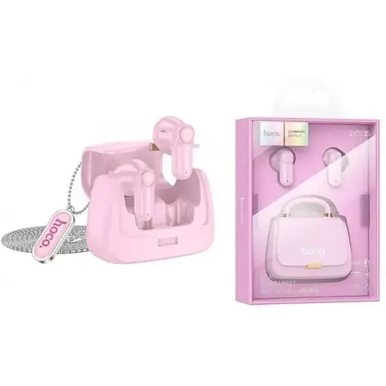 Бездротові навушники Hoco DES35 Dawn Handbag у вигляді рожеві сумки 6942007613132 - фото 4
