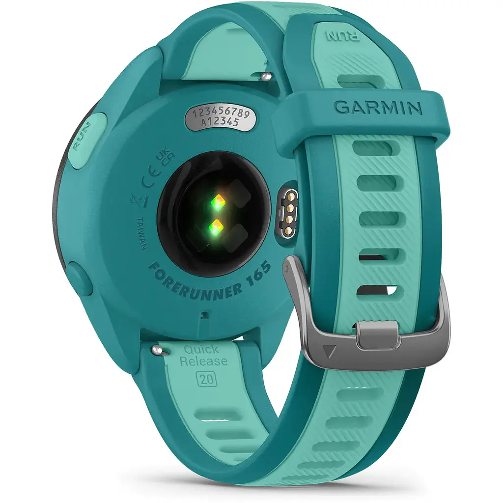 Смарт-часы Garmin Forerunner 165 Music с силиконовым ремешком бирюзового цвета - фото 2