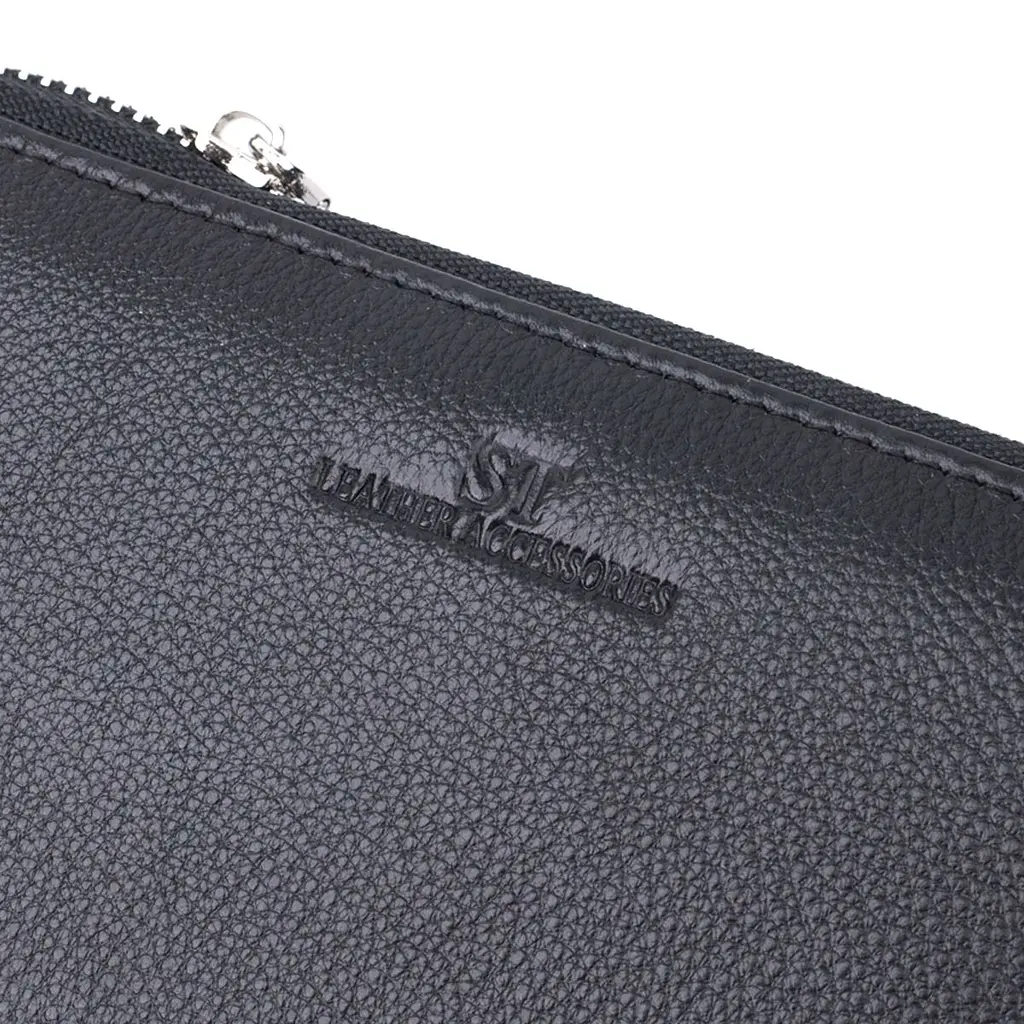 Красивий клатч унісекс на одне відділення з натуральної шкіри ST Leather 22697 чорний - фото 9