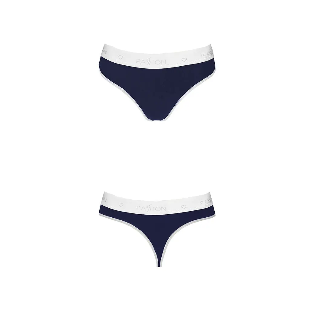 Спортивні трусики-стрінги Passion PS007 PANTIES L, navy blue - фото 5