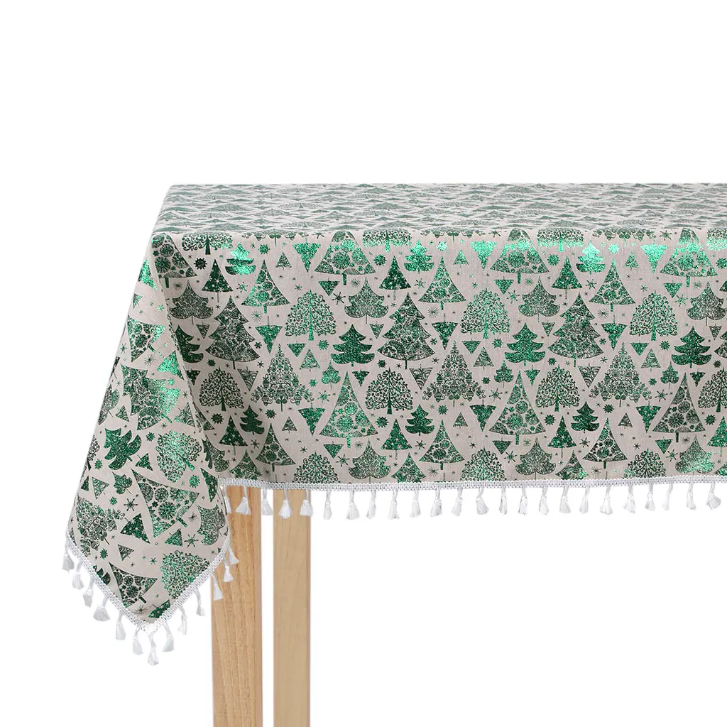 Скатерть Lotus Home - New Year зеленая 140x140 - фото 3