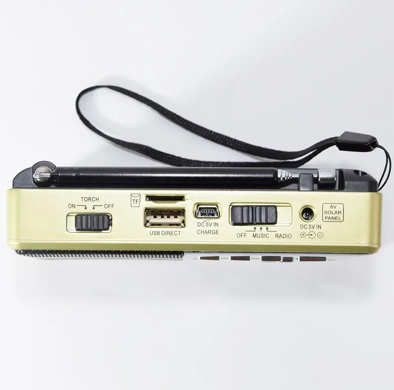 Радиоприемник с MP3 плеером, Golon RX-2277 цвет "Золото" от флешки c USB + Micro SD и аккумулятором (ST) - фото 4