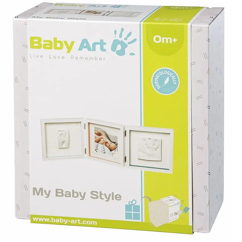 Потрійна рамочка Baby Art з відбитками біла в смужку (3601095400) - фото 3