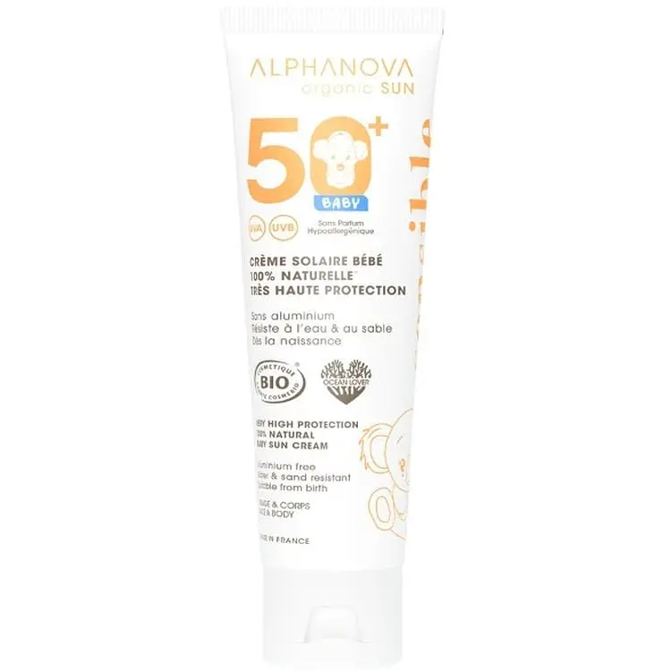 Сонцезахисний спрей для немовлят і дітей Alphanova Organic Sun SPF 50+ органічний 50 г