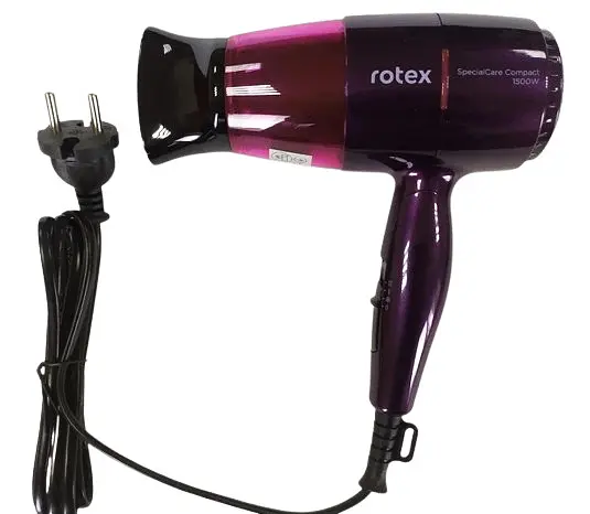 Складаний міні фен Rotex RFF157-V SpecialCare Compact дорожній для сушіння укладання компактний електрофен 1500 Вт Фіолетовий - фото 4
