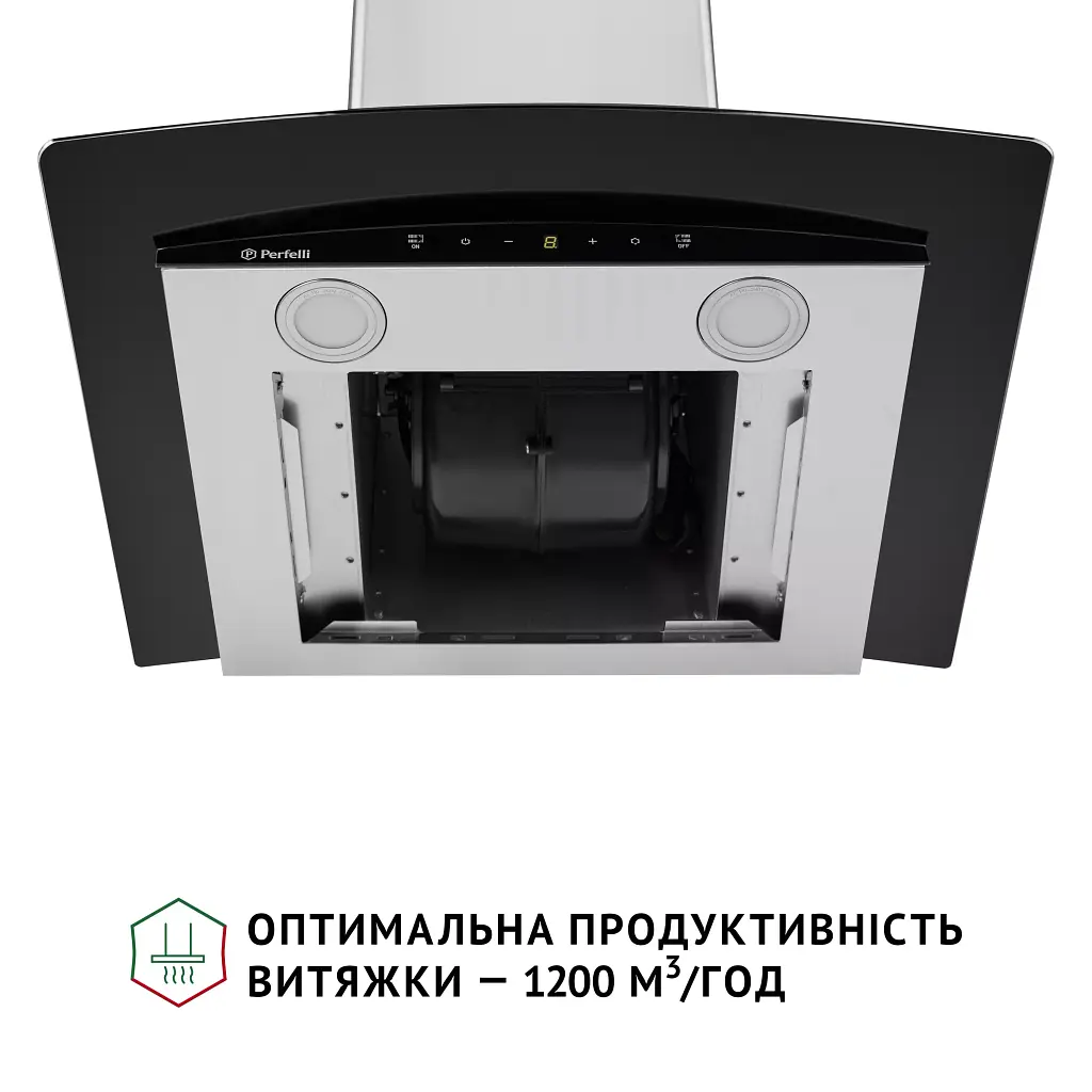 Витяжка декоративна зі склом Perfelli GRASSI 6PWX INOX - фото 9