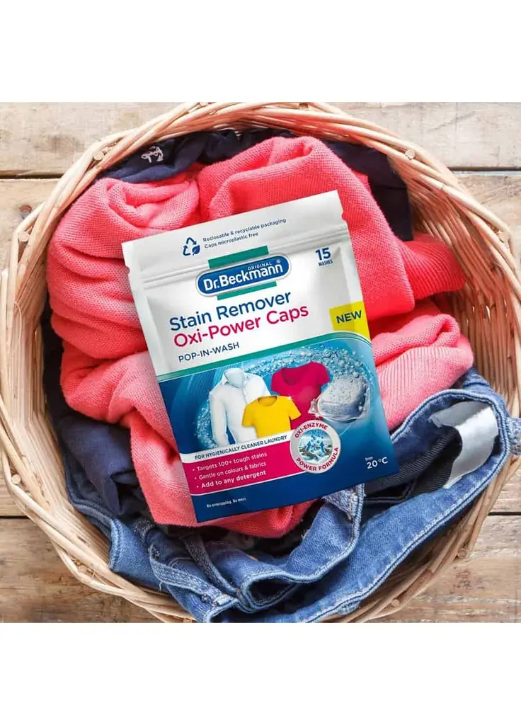 Капсули для виведення плям Dr. Beckmann Stain Remover Oxi-Power Caps 15 шт - фото 2