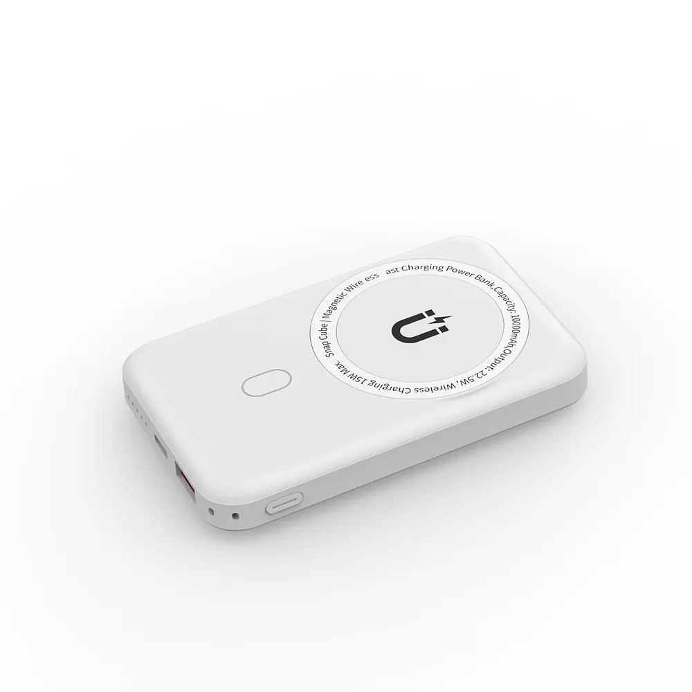 Зовнішній акумулятор Wiwu Snap Cube- Magnetic Wireless Charger Power Bank 10000mAh SC1000WHT (3C) White (6973218947020) - фото 2
