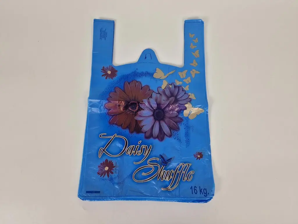 Пакет майка з малюнком поліетиленова 29х46 GS "Daisy Shuffle" синя 250 шт/уп. - фото 8