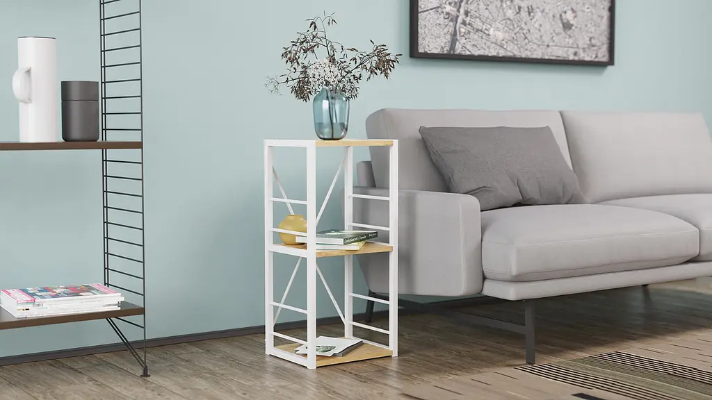 Етажерка 3/34 Ferrum-decor Серії Коннект 73x34x28 білий ДСП Дуб Артізан 16мм (FRD-104297) - фото 2