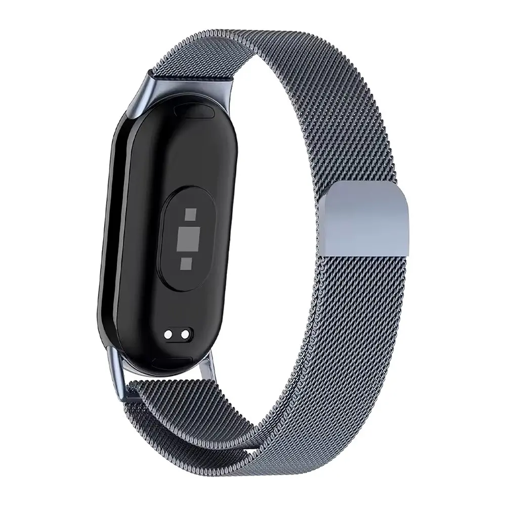 Ремешок для фитнес-браслета Boorui для Xiaomi Mi Band 8 и 9 миланская серая петля - фото 2