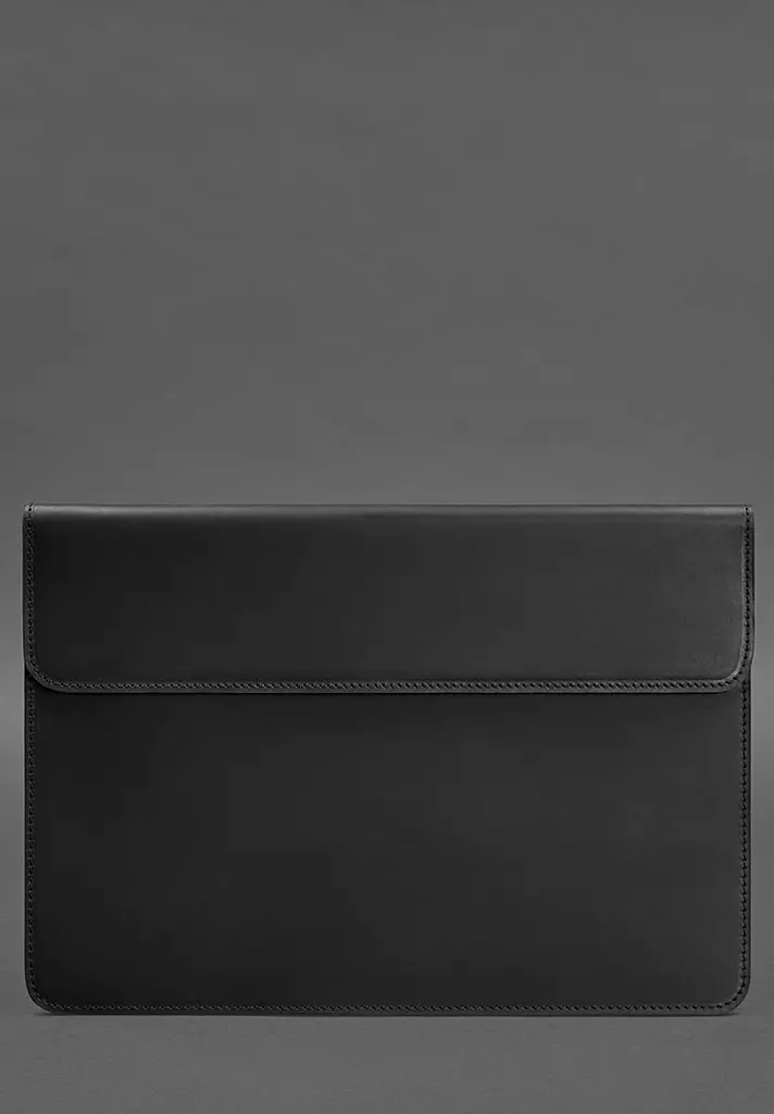 Шкіряний чохол-конверт BlankNote на магнітах для MacBook 15 дюйм Чорний Crazy Horse - фото 2