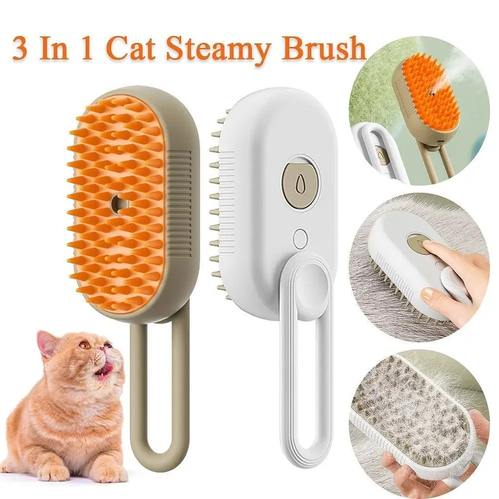Парова силіконова щітка-гребінець для тварин Steamy Cat Brush 3в1 - фото 4
