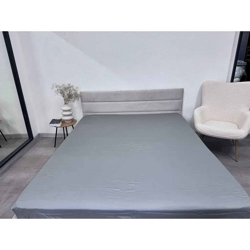 Простирадло Ecotton Natural Grey на резинці сатин 90х200 см сіре (24854) - фото 6