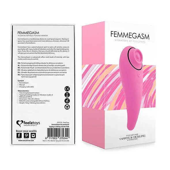 Вибратор с пульсацией FeelzToys FemmeGasm 14 см розовый - фото 6