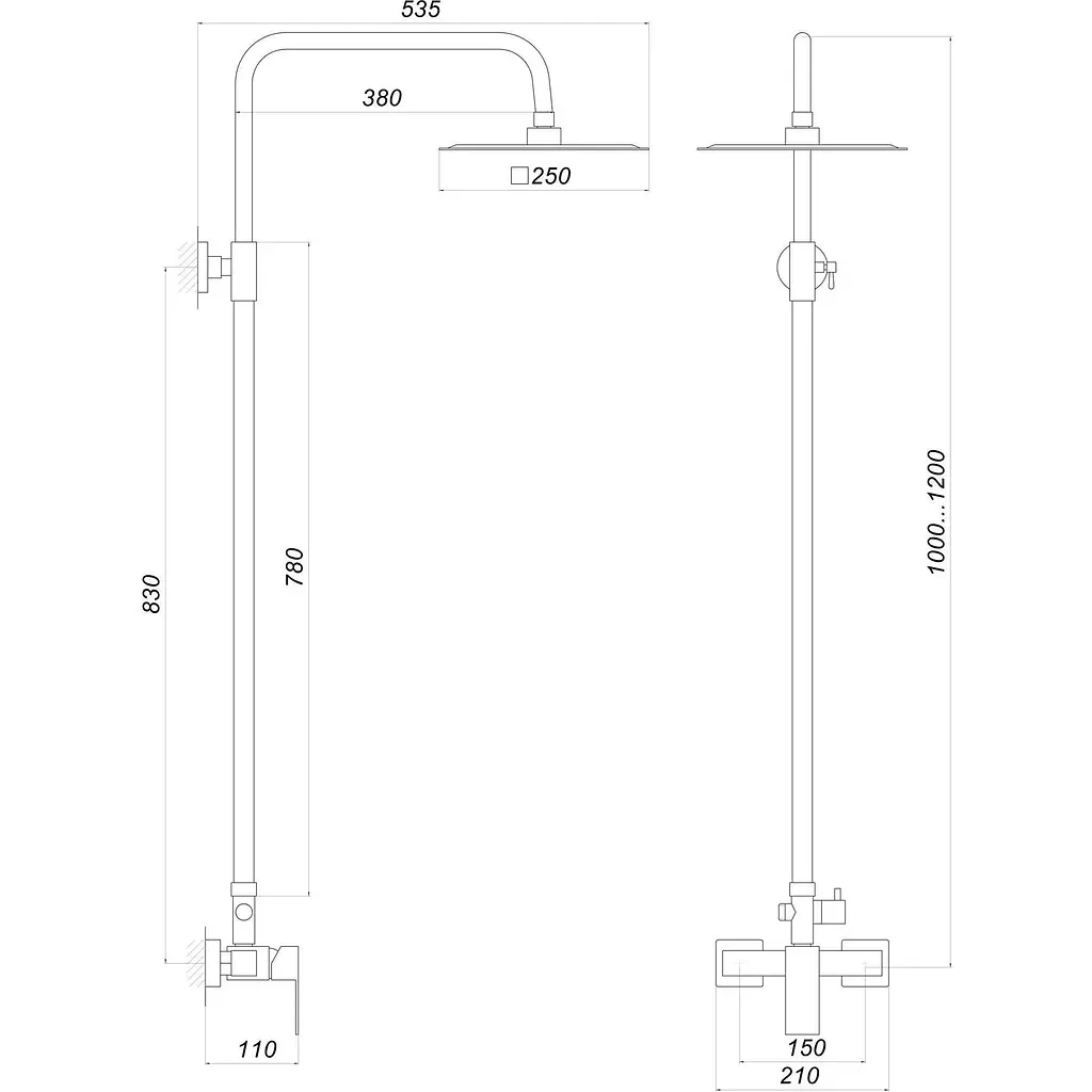 Душова система Globus Lux Sicilia SBQ-SH-105 - фото 5