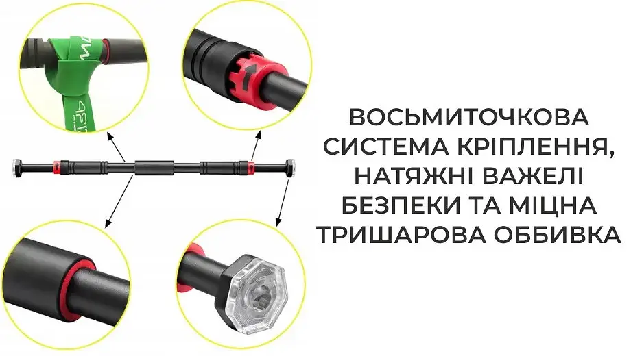 Розсувний турнік для підтягування в дверний отвір розпірний турнік для дому - фото 6