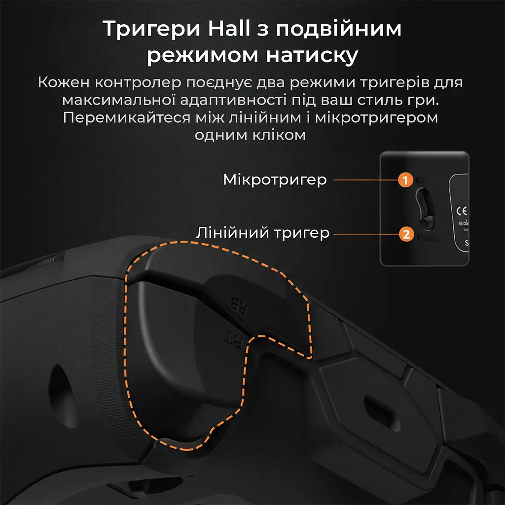 Бездротовий геймпад Ajazz GP100S RGB із зарядною станцією чорний (GP100S-B) - фото 13
