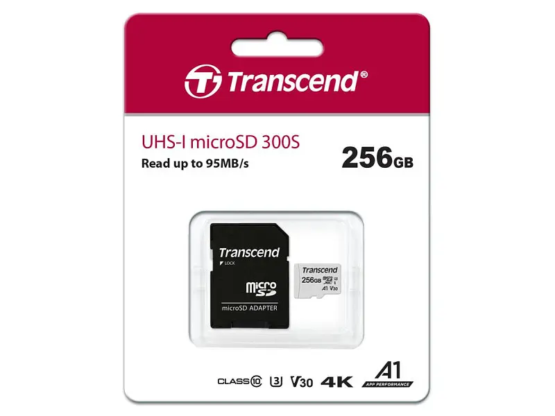 Карта пам'яті Transcend 300S microSDXC UHS-I U3 + SD Adapter 256 GB (TS256GUSD300S-A) - фото 2