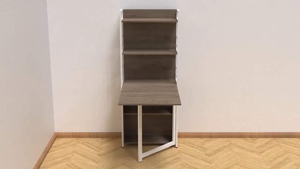Стол книга с этажеркой Практик 2 Ferrum-decor 1555x640x990 Белый металл ДСП Дуб Сонома Трюфель 16 мм (FRD-104636) - фото 3