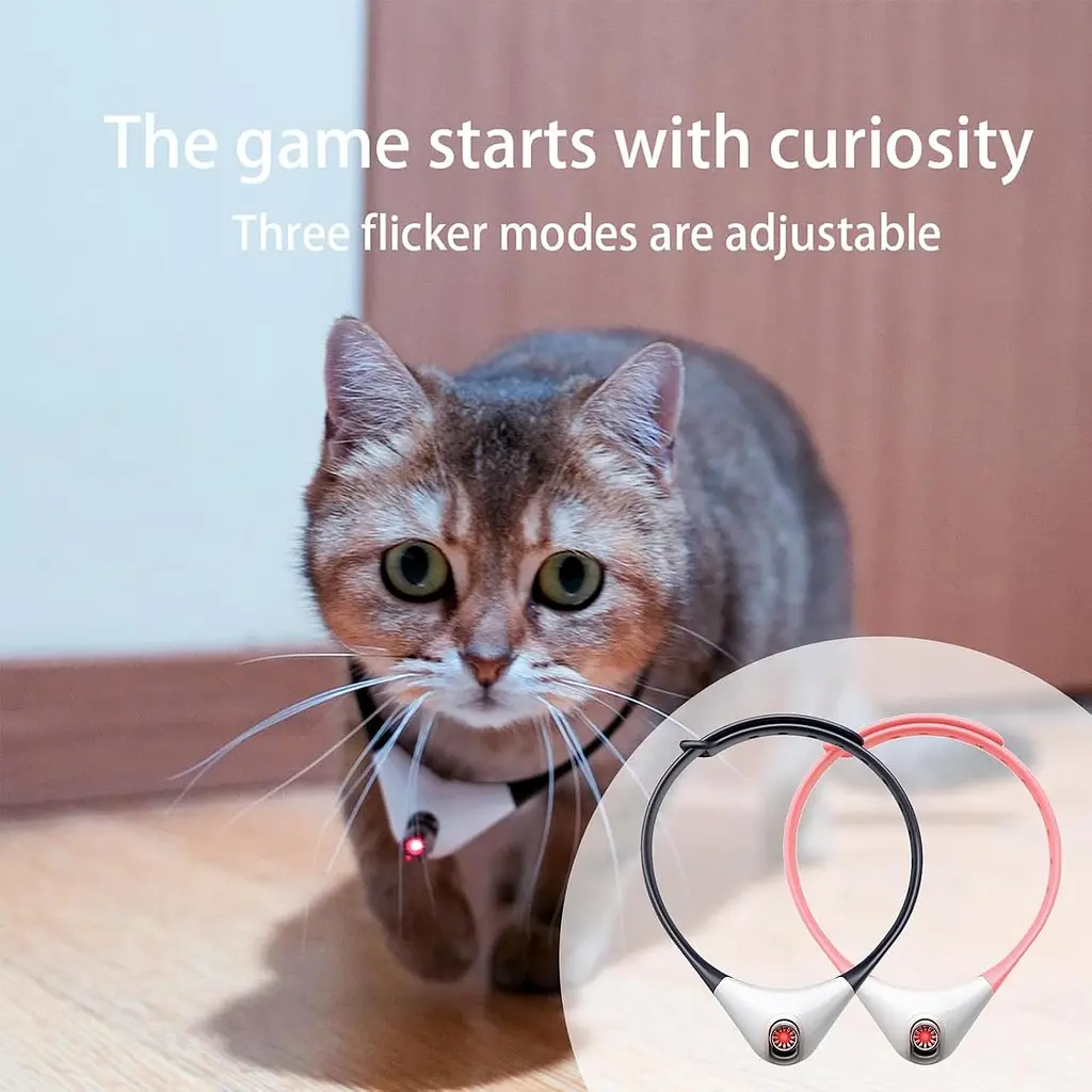 CJHZQYY Перезаряжаемый лазерный ошейник для кошек, автоматический лазерный ошейник для кошек для домашних котят и кошек - фото 6