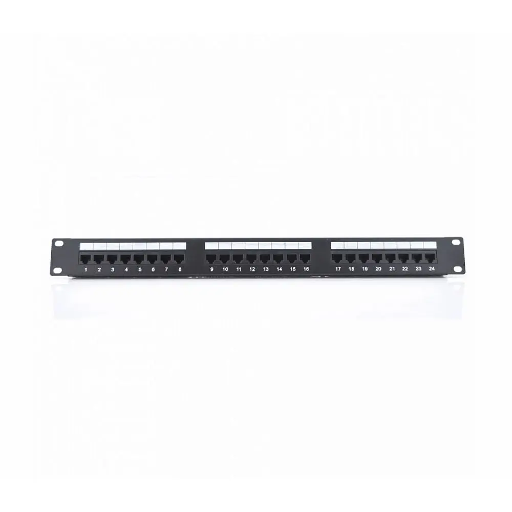 Патч-панель Ritar 24 порти UTP DUAL кат 5Е 19" 1U неекранована чорна, з заднім організатором кабелю Q25 (73-00886) - фото 3