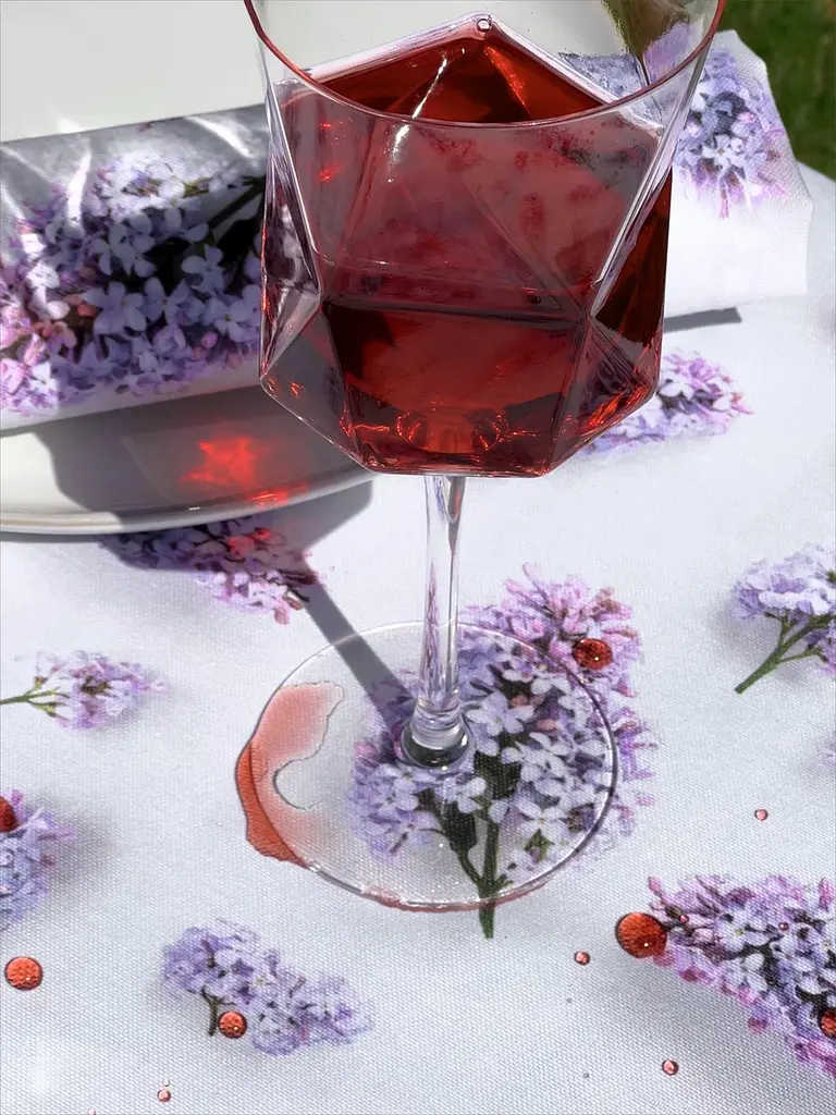 Водоотталкивающая Скатерть с 3D принтом Сирень 400х180 см Сиреневый - фото 8