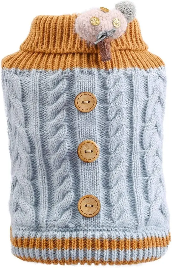 В'язаний светр Derby Classic Dog Winter Sweater Blue для собак, котів і цуценят, L Блакитний - фото 5