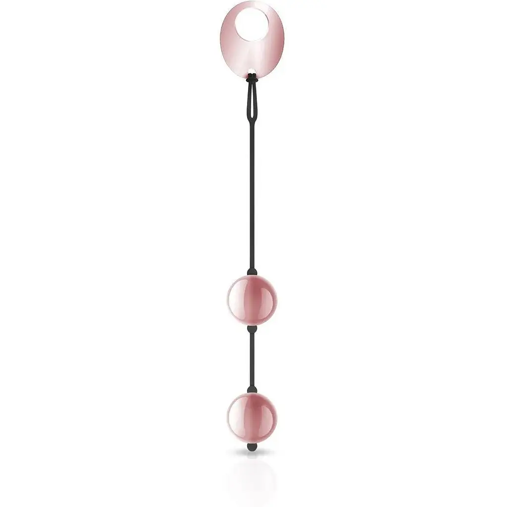 Металеві вагінальні кульки Rosy Gold Nouveau Kegel Balls для просунутого тренування м'язів тазового дна 376 г 2.8 см  - фото 4