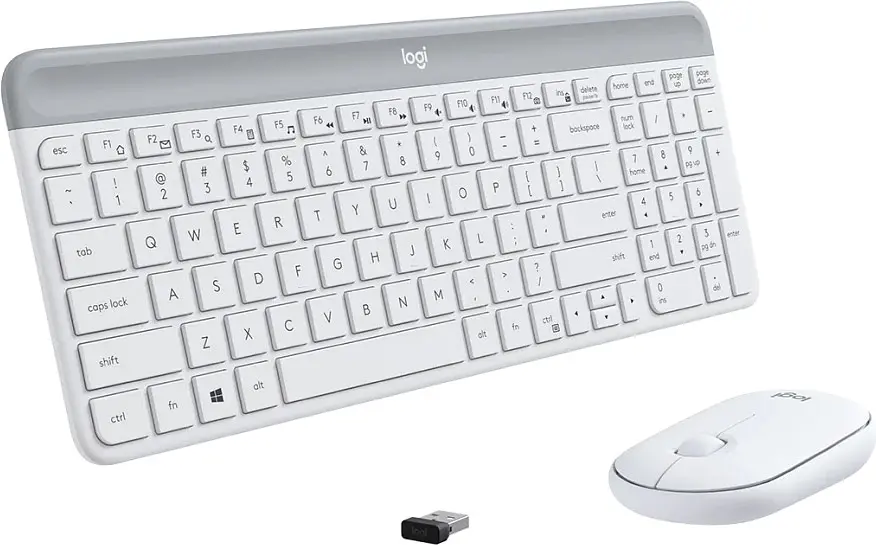 Комплект клавиатура и мышь Logitech MK470 Wireless Slim Off-White [920-009205] [80789] - фото 2