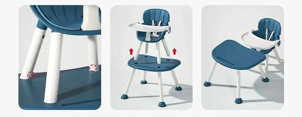 Стульчик и столик для кормления трасформер 2в1 Бежевый - фото 8