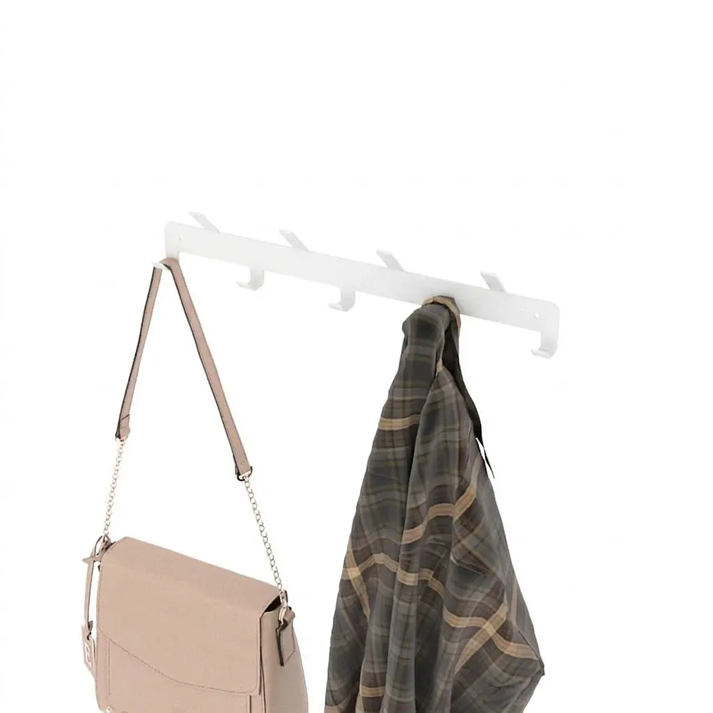 Вішак для одягу та рушників Nice & Cozy Coatrack на 9 гачків білий