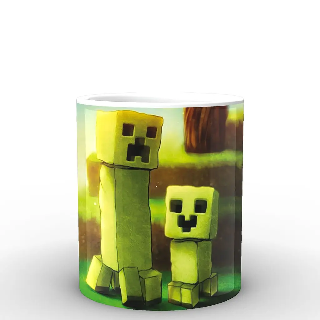 Кухоль GeekLand Minecraft Майнкрафт крипери MС.02.007 330 мл білий - фото 2