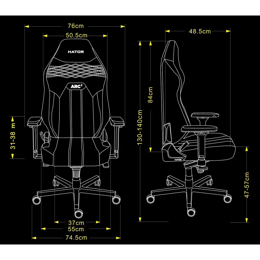Геймерське крісло Hator Arc 3 L PU Black (HTC3400L) [170599] - фото 8