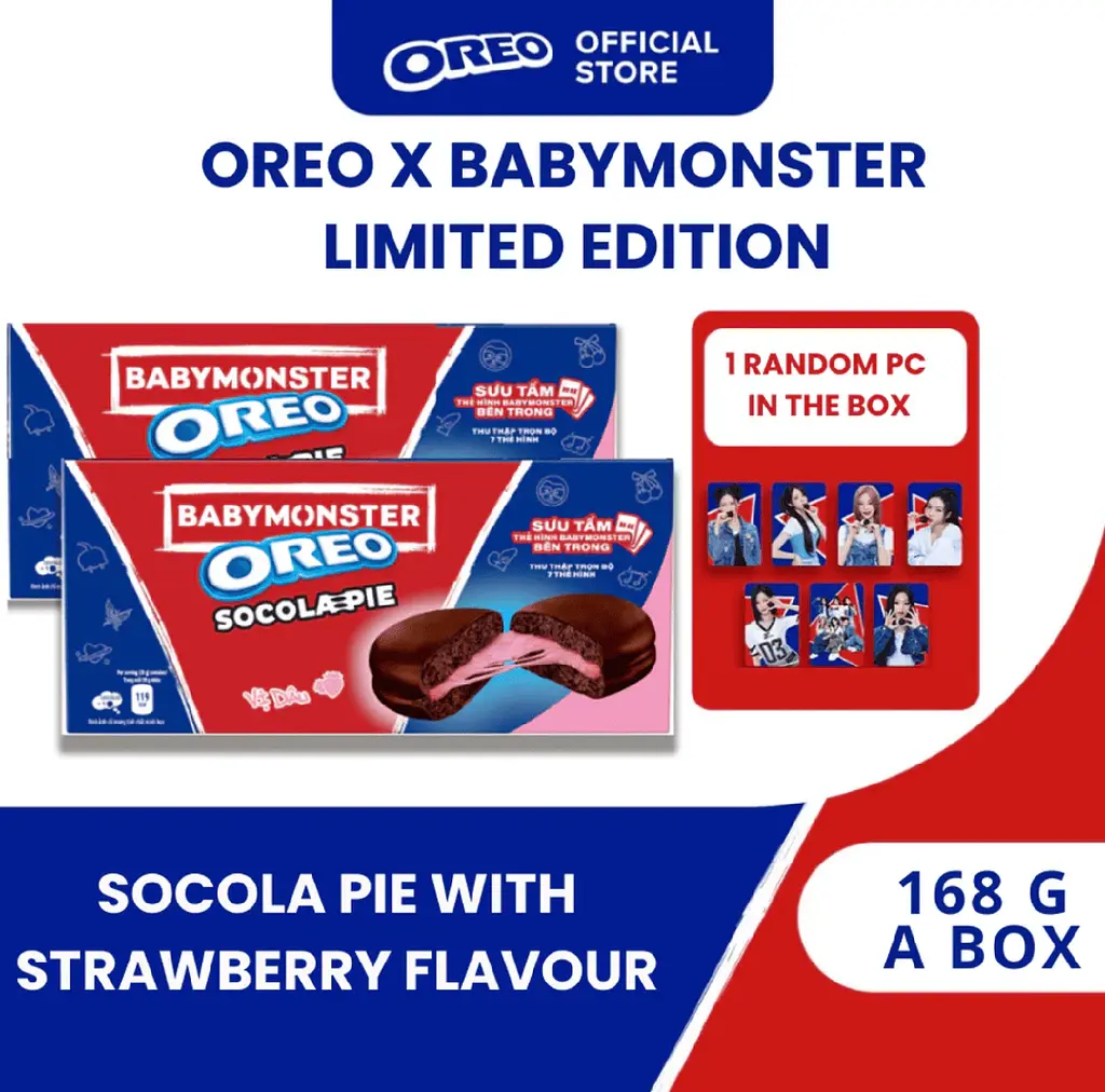 Шоколадні тістечка Oreo Socola Pie BabyMonster Chocolate Strawberry Cream 168г - фото 2