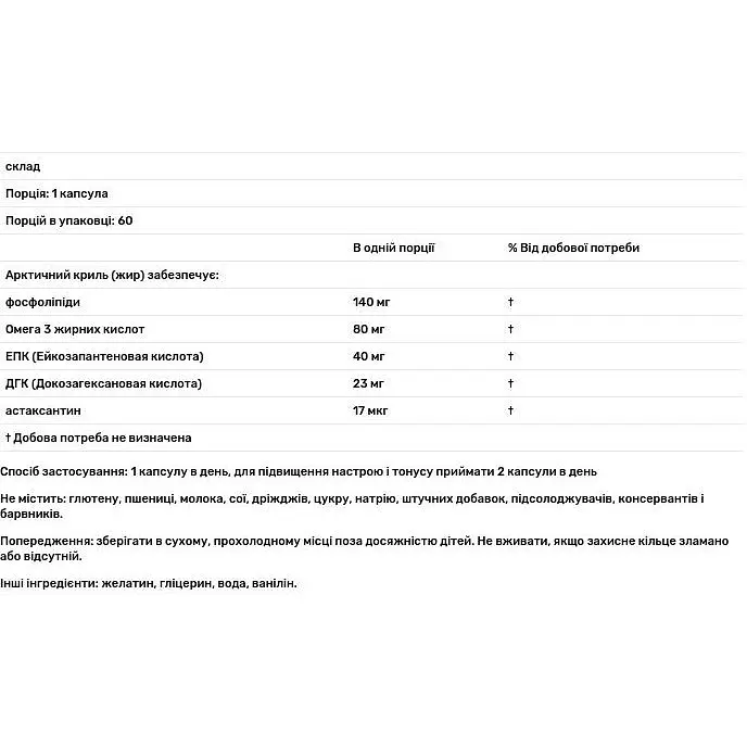 Масло криля Doctor's Best Real Krill 350 мг 60 капсул (DRB-00224) - фото 4
