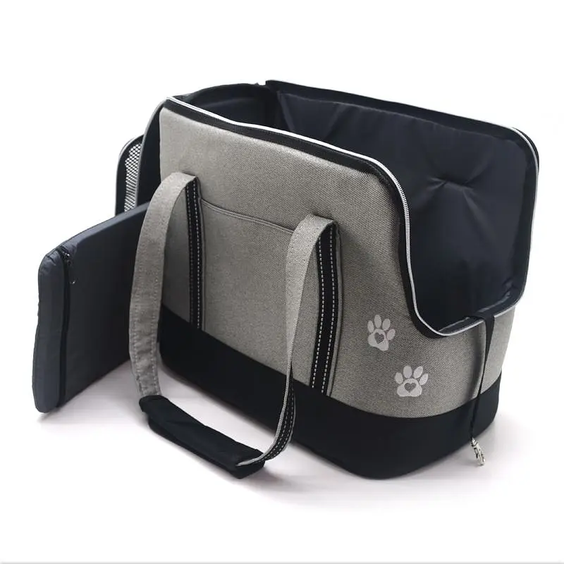 Сумка-переноска для маленьких собак и кошек Zoo-hunt Балу серая №0 23х35х28 см - фото 5