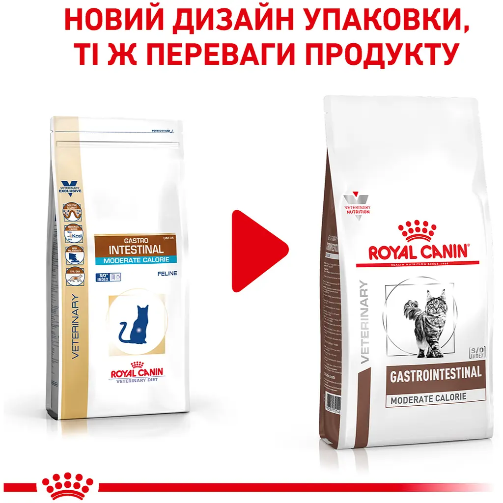 Сухий корм для котів Royal Canin Gastrointestinal Moderate Calorie при розладах травлення 0.4 кг - фото 5