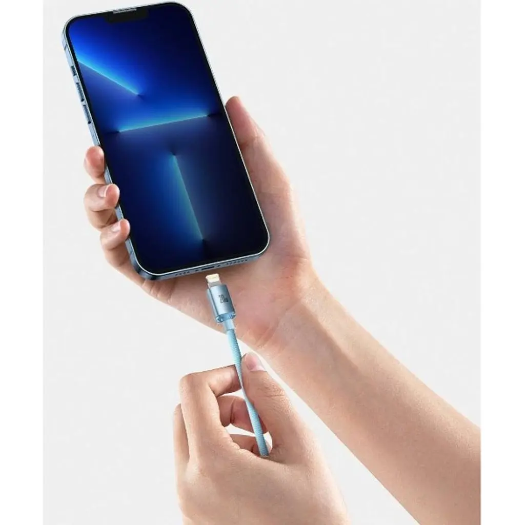Кабель Baseus Crystal Shine Series USB-C to Lightning 20W 1.2m Sky Blue (CAJY001303) [169545] - фото 3