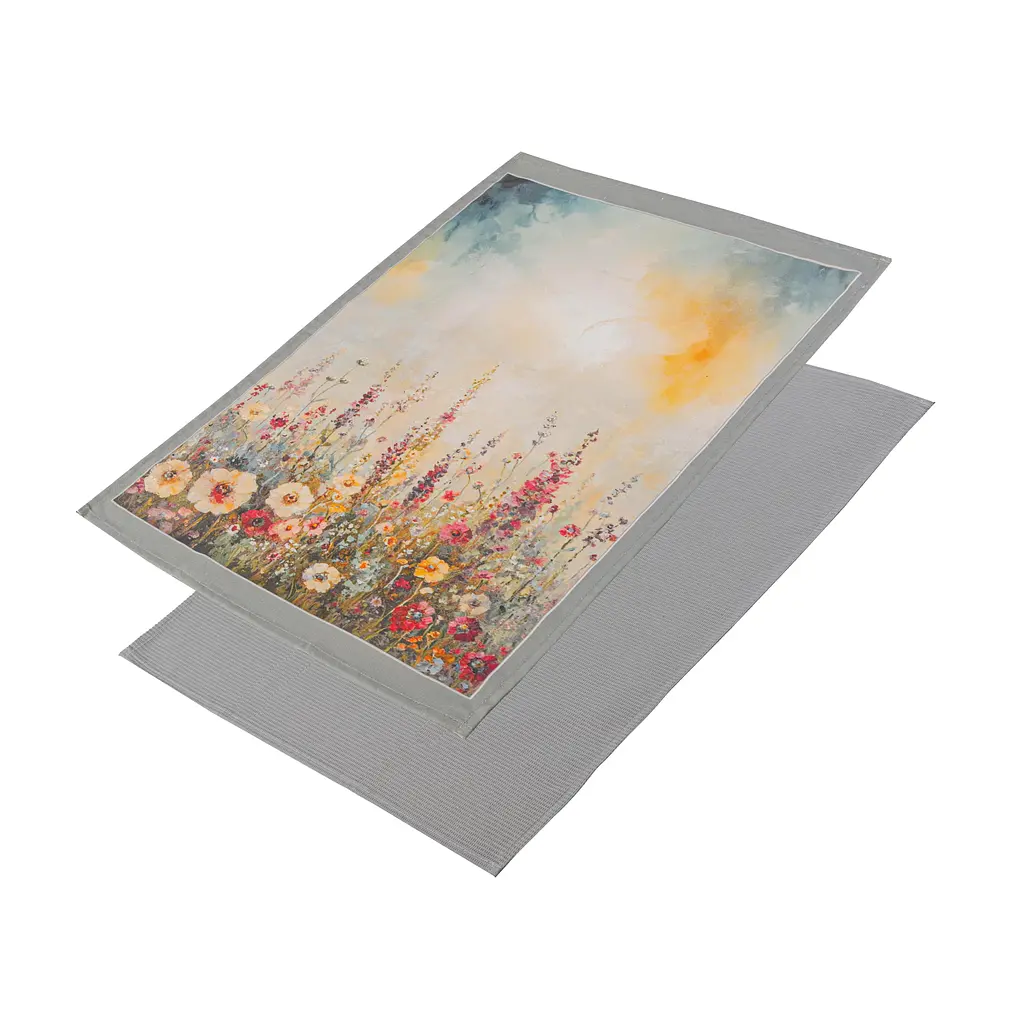 Набір кухонних рушників Home Line Квітучий луг 40х60 см сірий 2 шт. (195588) - фото 2