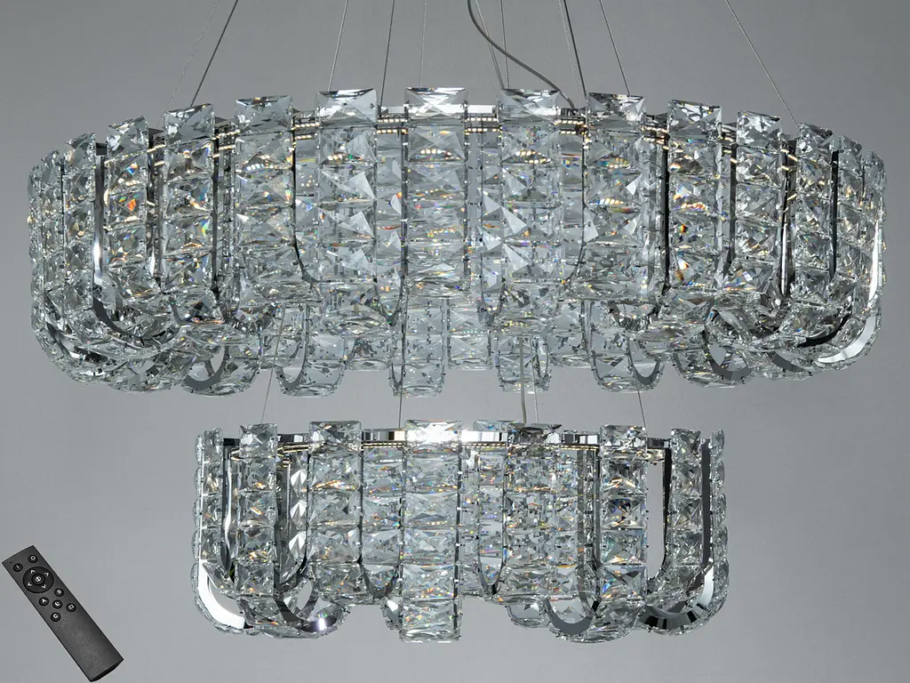 Розкішна кришталева підвісна LED-люстра для просторої вітальні Diasha 559/800+500CH, 138W, 7590 lm - фото 2