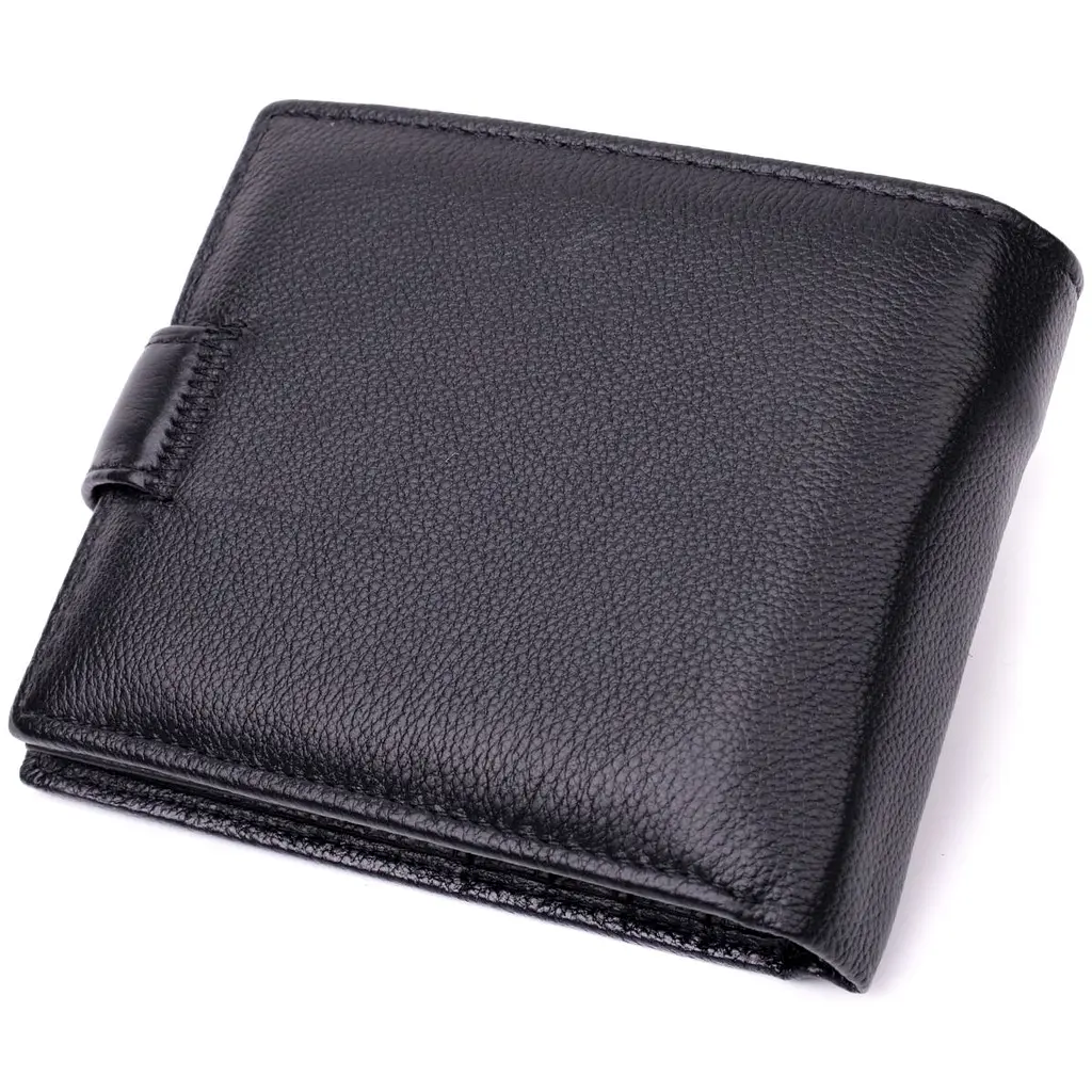 Чоловічий горизонтальний гаманець із натуральної шкіри ST Leather 22466 чорний - фото 2