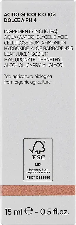 Сыворотка для лица Bioearth Elementa Exfo Buffered Glycolic Acid 10% 15 мл - фото 3